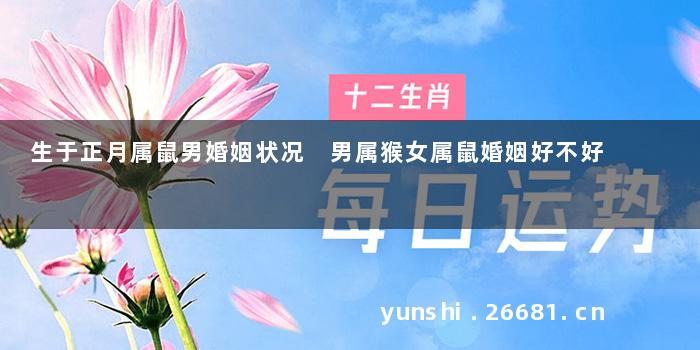 生于正月属鼠男婚姻状况 男属猴女属鼠婚姻好不好